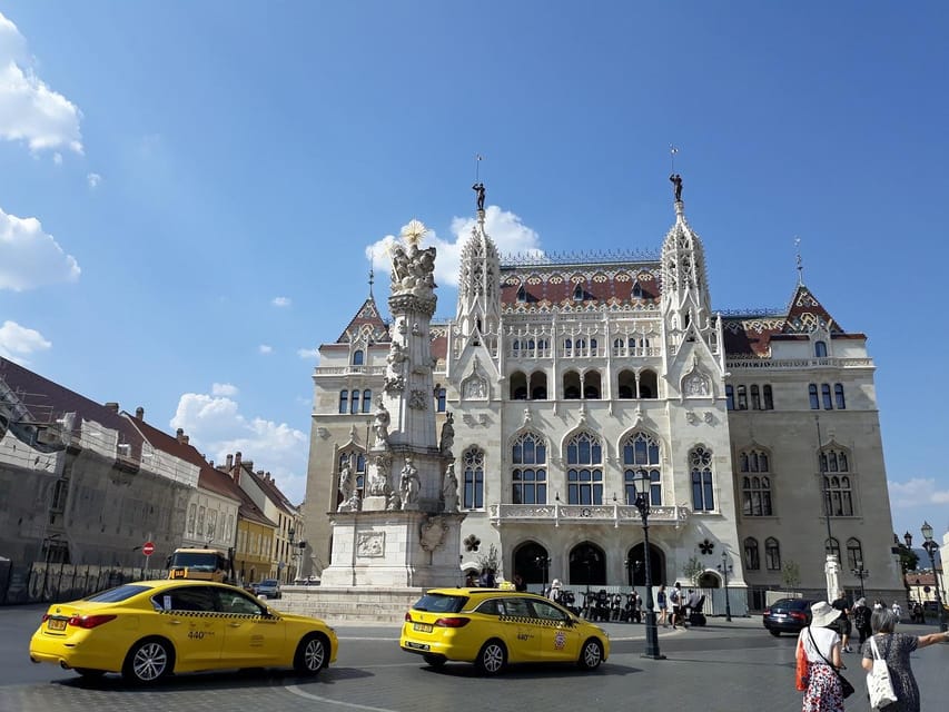 Budapest: Buda Castle Walking Tour & Folk Music Performance - Government buildings and the road toward the Royal Palace