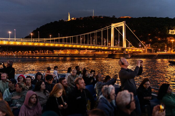 Budapest Danube River Sightseeing Night Cruise with Drink - Inside the glass-topped boat