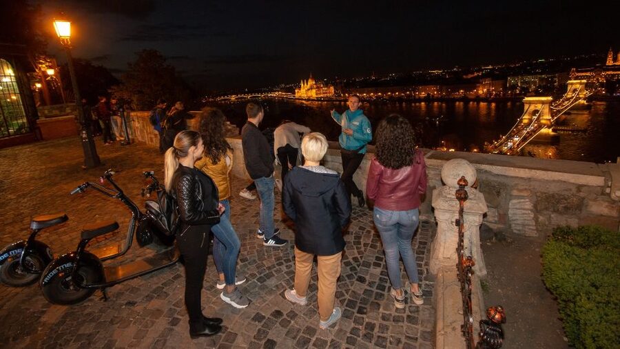 Budapest: Night Tour on MonsteRoller e-Scooter - District I and the ride back