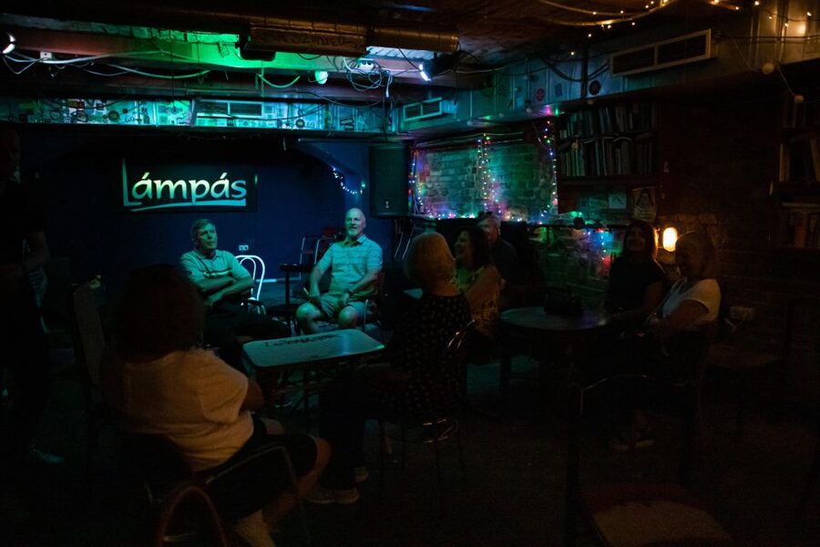 Budapest: Ruin Bars Walking Tour with Drinks and Snacks - Lampas: a basement start to the party district