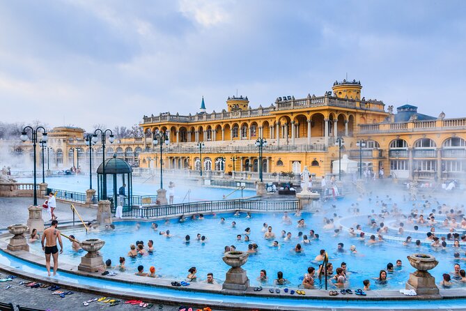 Entrance to Szechenyi Spa in Budapest - The outdoor pools and the grandest part of the visit