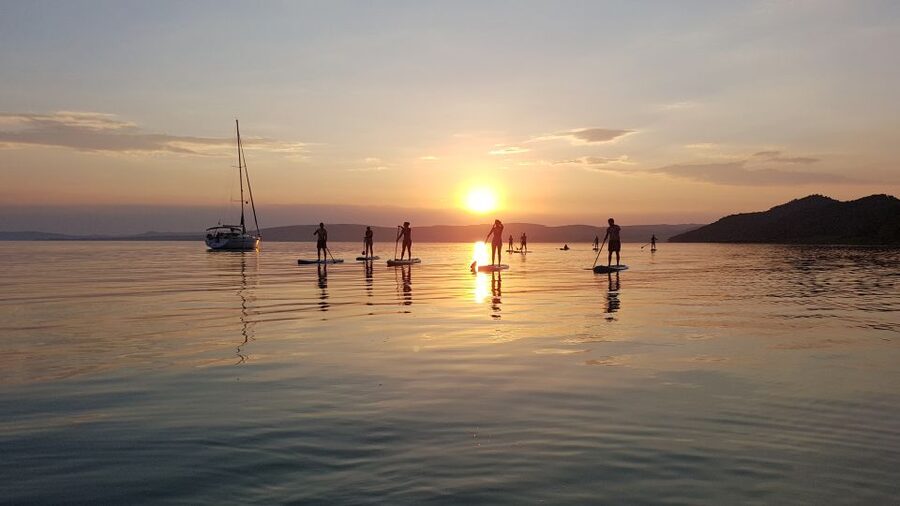 Lake Balaton: Sunset SUP Tour along the Tihany National Park - Getting your board and safety equipment